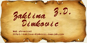 Žaklina Dimković vizit kartica